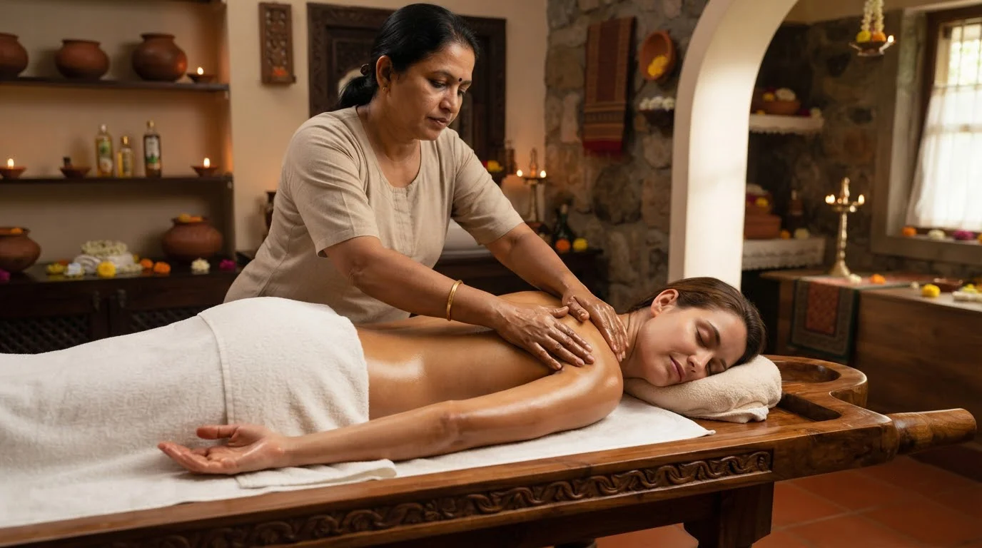 Cervical, Lower Back, One Shoulder & Both Hands Massage